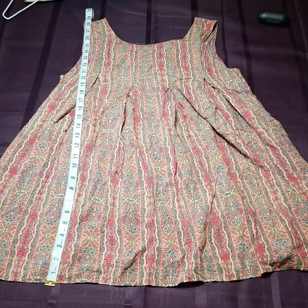 Altar'd State Women's L Sleeveless Patterned Babydoll Tunic Tank Top